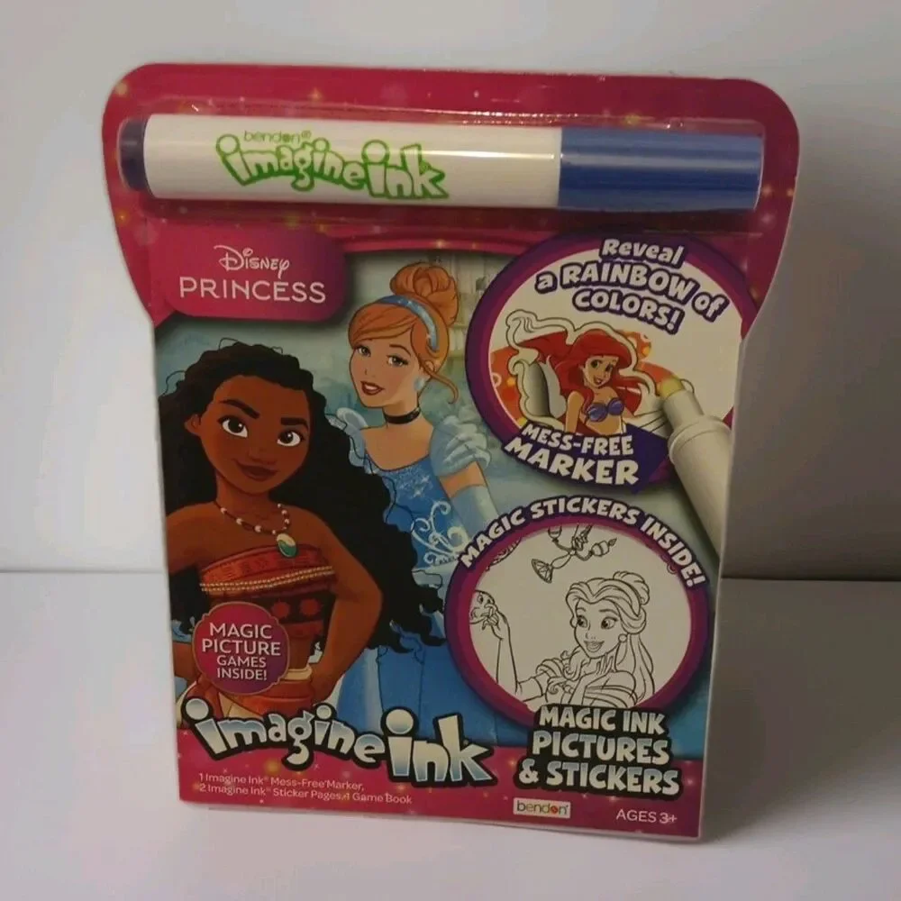 Imagine Ink Disney PRINCESS Magic Ink Pictures &Stickers